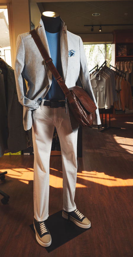 alt="Mens outer wear fashion for Spring Summer of 2025 from Landmark Clothiers"